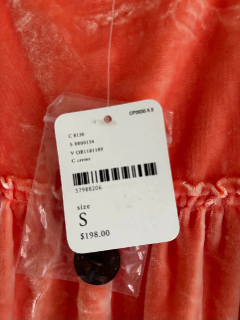 NWT Free People Velvet Tiered Maxi Dress Coral Peach Sleeveless Boho Sz Small